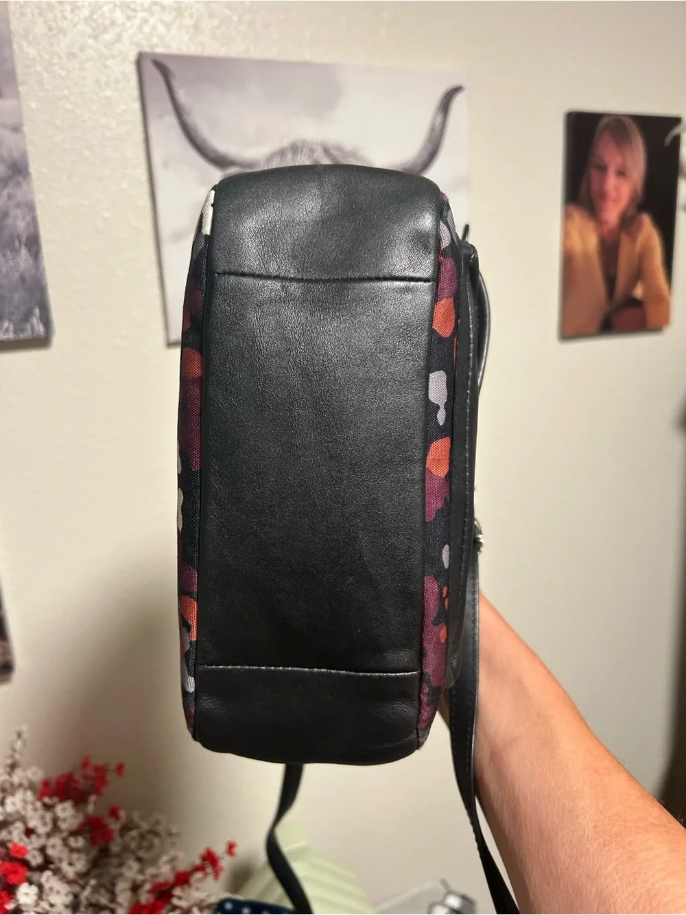 Coach Park Splatter Print Flap Turnlock Crossbody Black, Burgundy, Rust & Cream